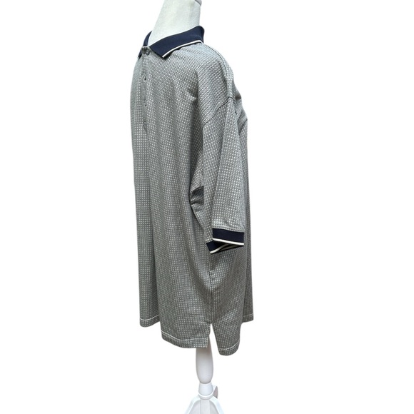 Izod Club Golf Polo Shirt Patterned Navy White Large - Picture 3 of 8